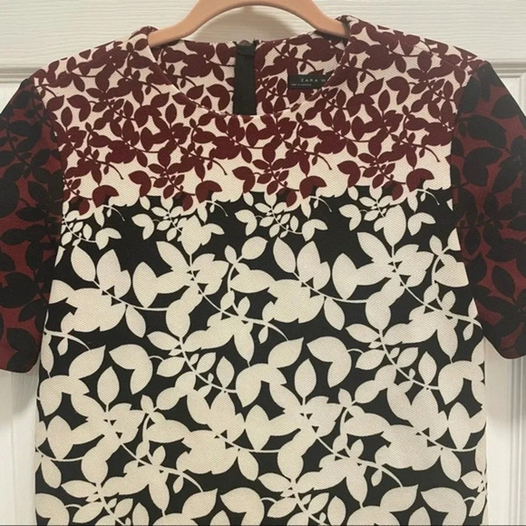 Zara Women's Floral Short Sleeve Sheath Work Dress XS - Picture 2 of 7